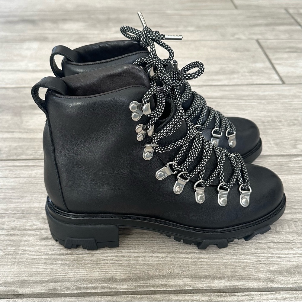 Rag & bone black lace up Shiloh Hiking Boots size 36.5, size 6.5